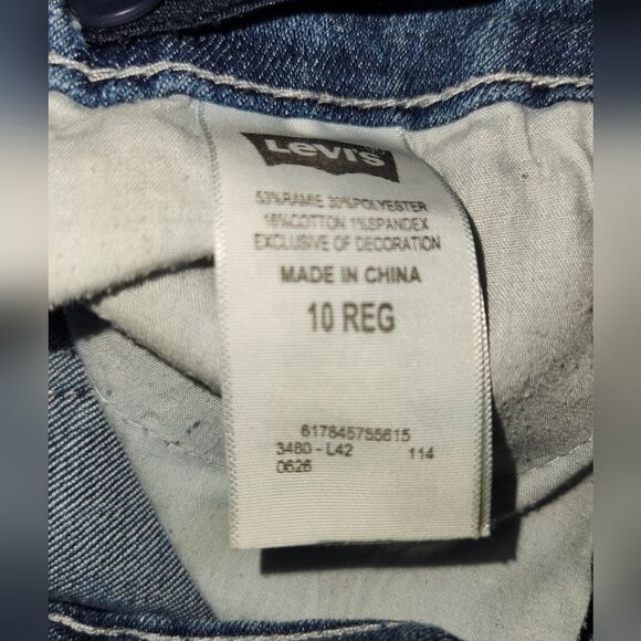 Levi's Denim Girls Shorty Shorts Adjustable Waist Size 10‎ Regular - Picture 8 of 8